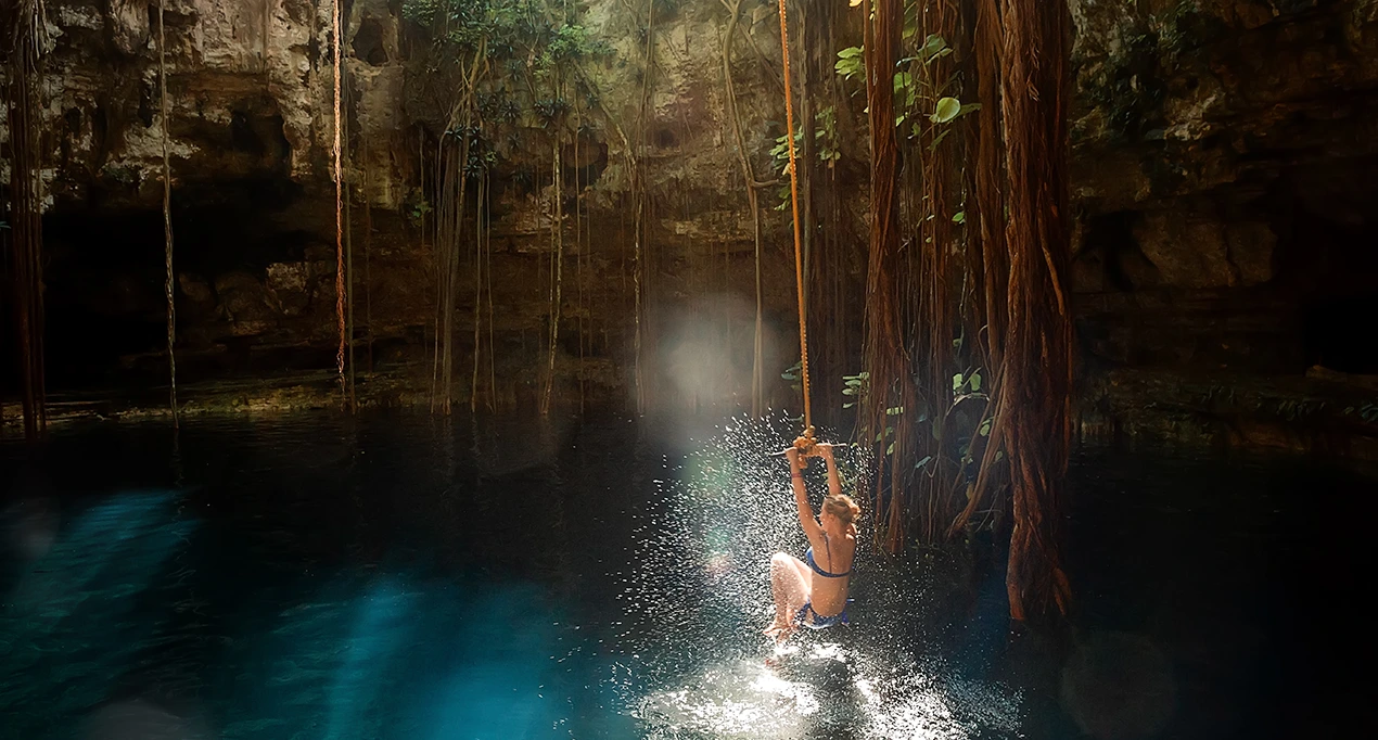 Mexico Cenote Fall